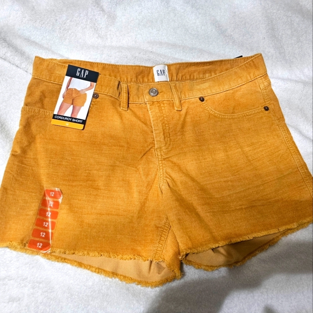 Gap New With Tags mustard yellow corduroy shorts size 12